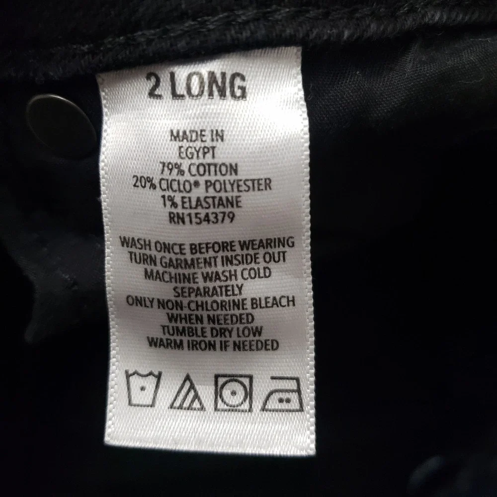 Aeropostale Jeans Womens 2 Long Black Bootcut Denim Dark Wash Stretch